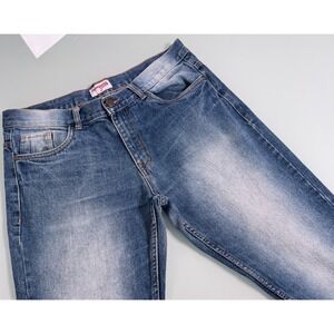 Newport University Blue 100% Cotton Mens Slim Fit Denim Jeans - 34x29